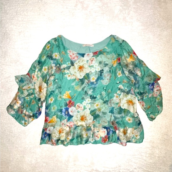 Viola Borghi Silkblend Flowy Floral Blouse - Picture 3 of 5